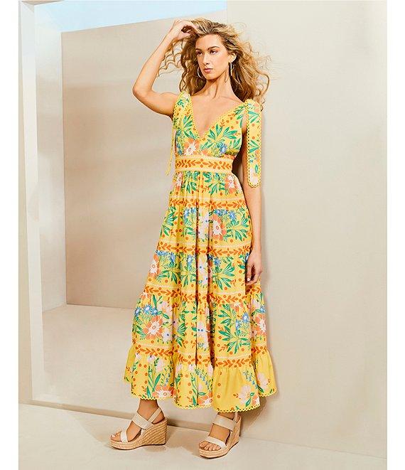 Chelsea & Violet Cecily Floral V-Neck Sleeveless Maxi Dress Product Image