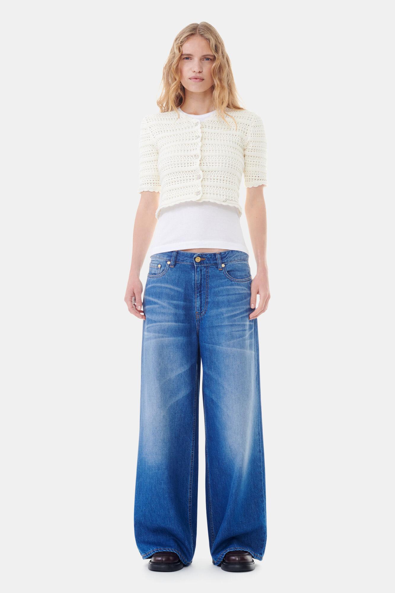 Ivory Pointelle Short Sleeve Cardigan Product Image