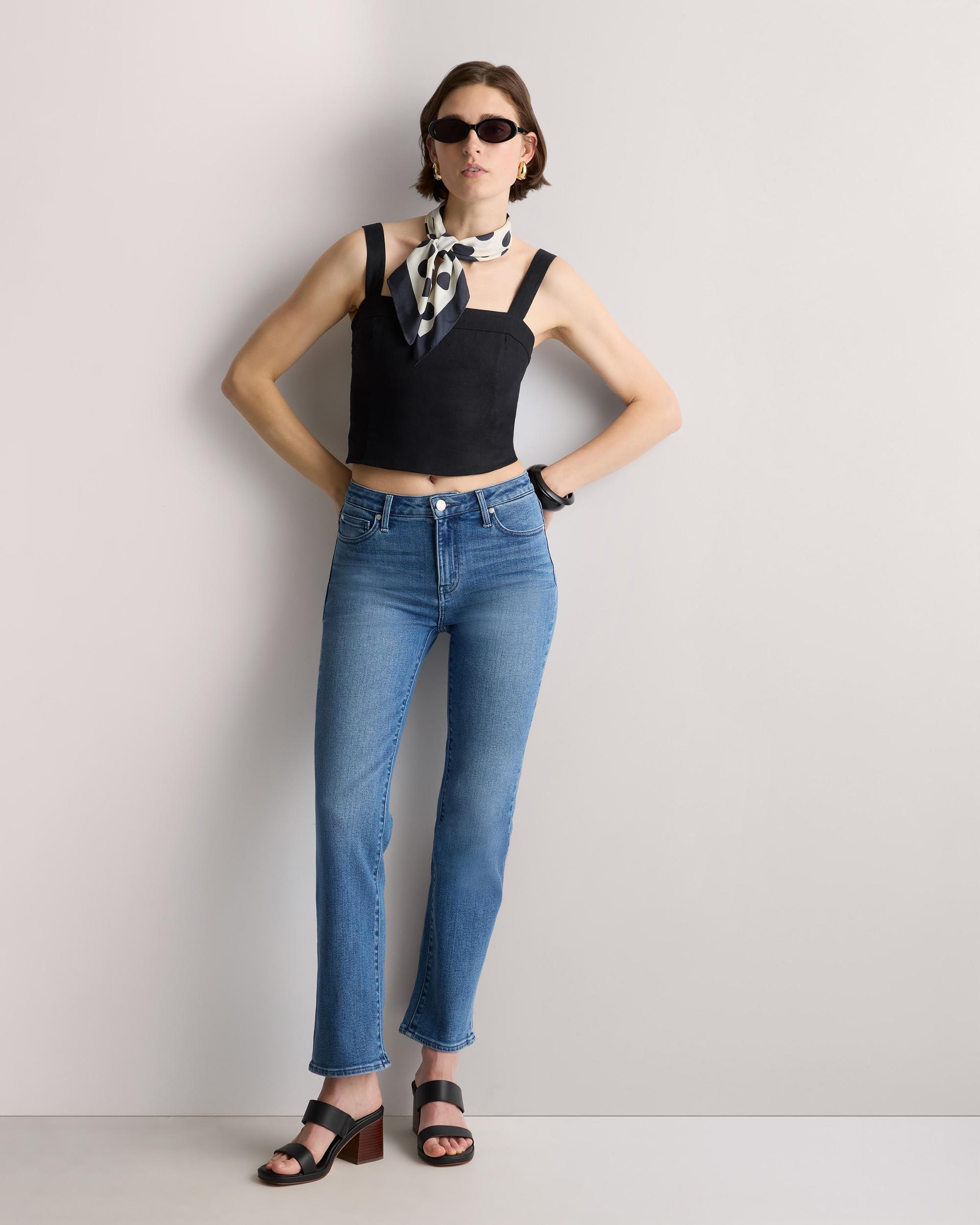 Quince | Women's Bella Stretch Straight Jeans Organic Cotton Product Image