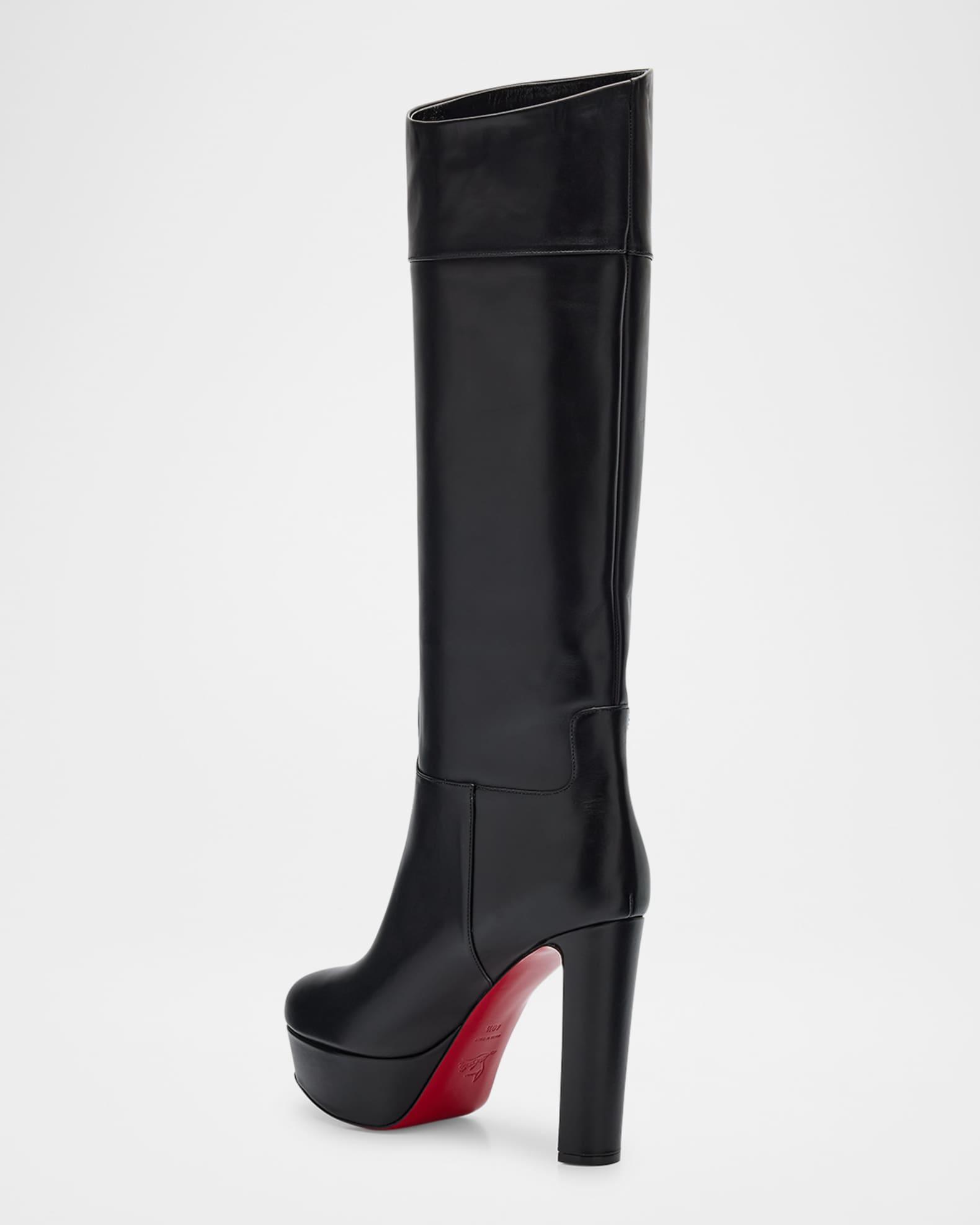 Loo Leather Red Sole Knee Boots Product Image