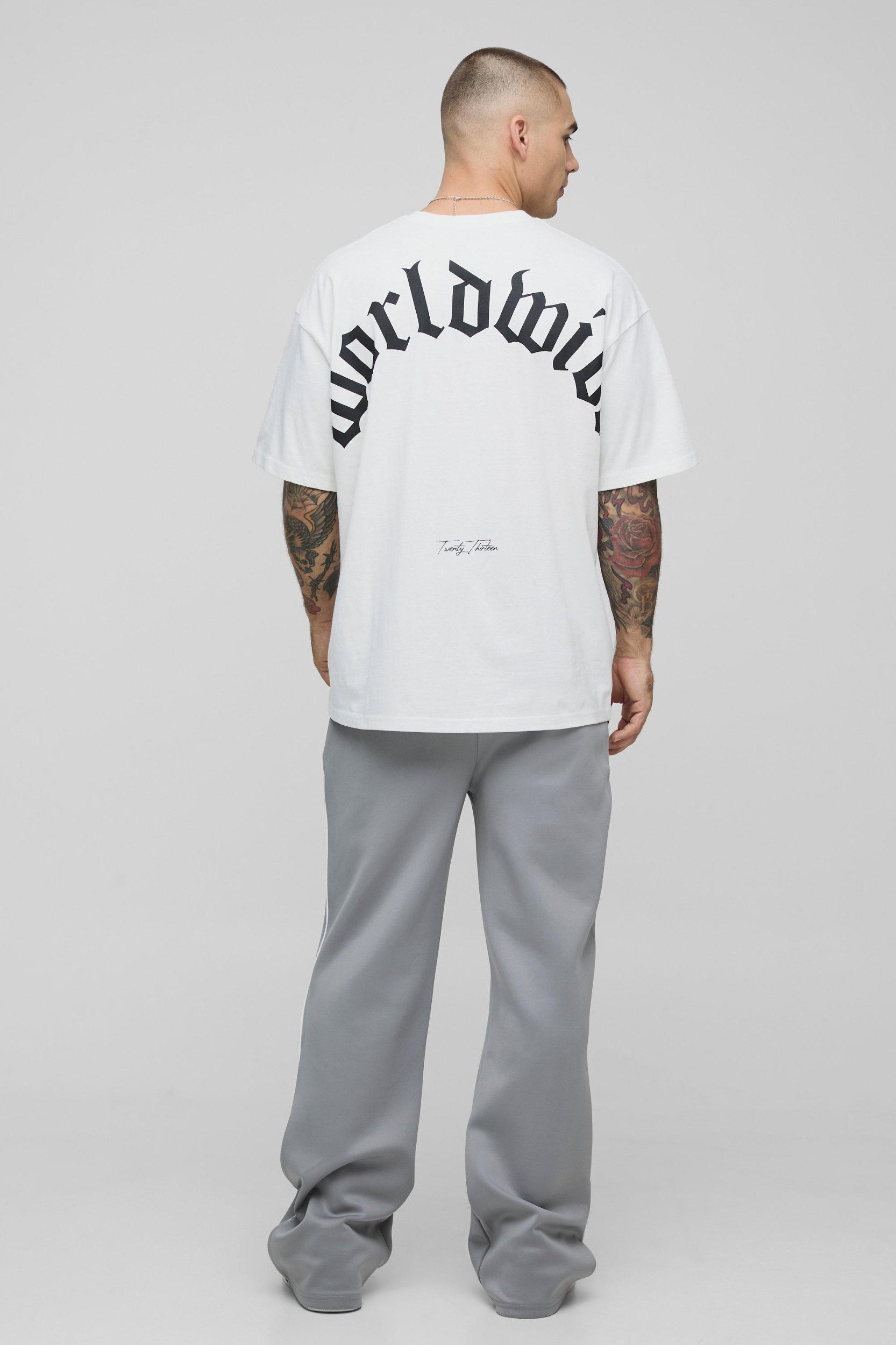 Relaxed Flare Tricot Piping Sweatpants | boohooMAN USA Product Image