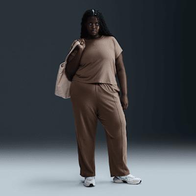 Womens Nike Sportswear Chill Terry Mid-Rise French Terry Open-Hem Sweatpants (Plus Size) | HF6460-233 Product Image
