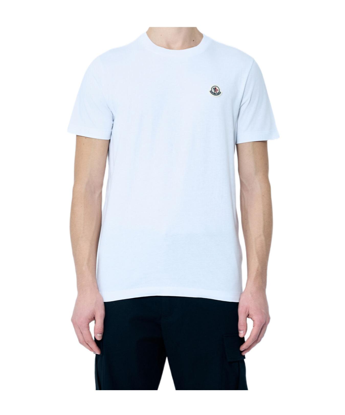 MONCLER Mens White Brand-patch Short-sleeve Pack Of Three Cotton-jersey T-shirt Product Image