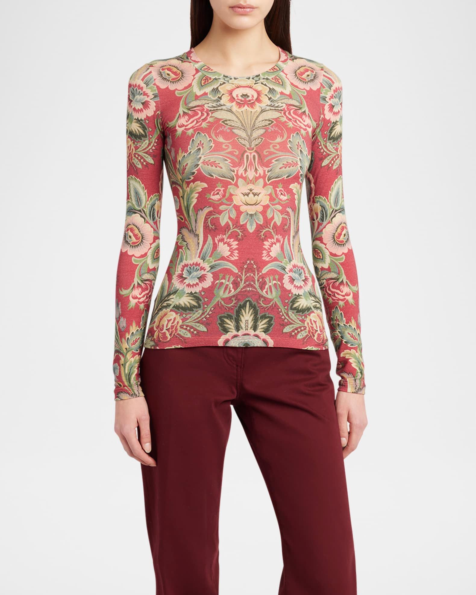 Floral Jersey Long-Sleeve T-Shirt Product Image