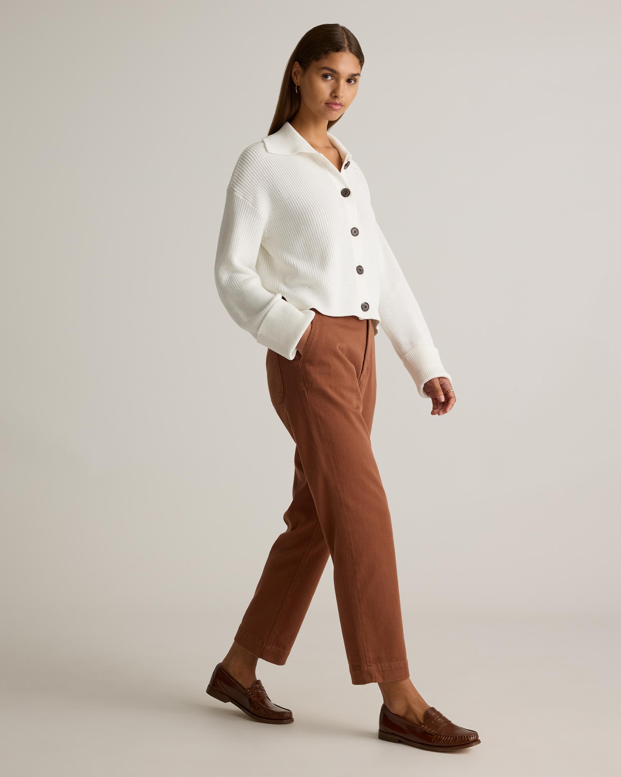 Quince | Women's Organic Stretch Cotton Twill Straight Leg Cropped Pants Organic Cotton Product Image