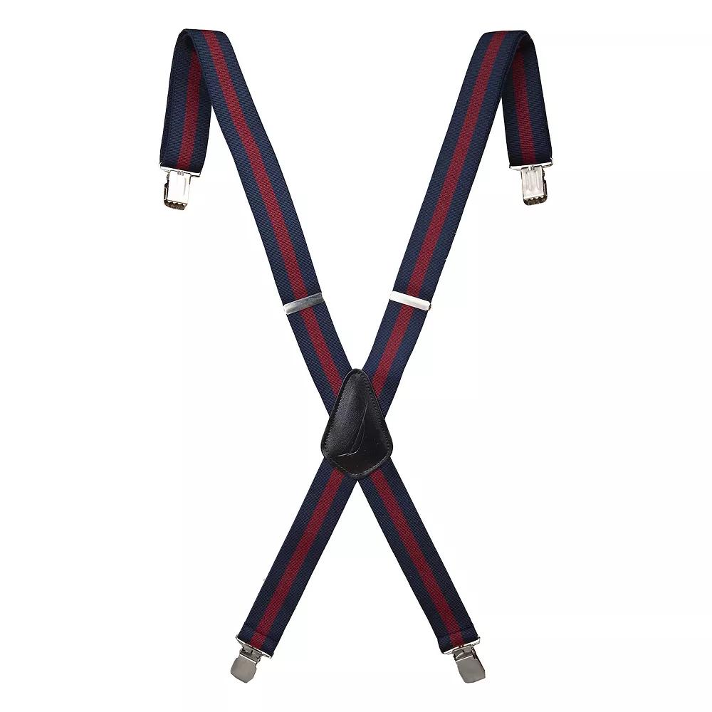 Men's Nautica Striped Suspenders, Blue Product Image