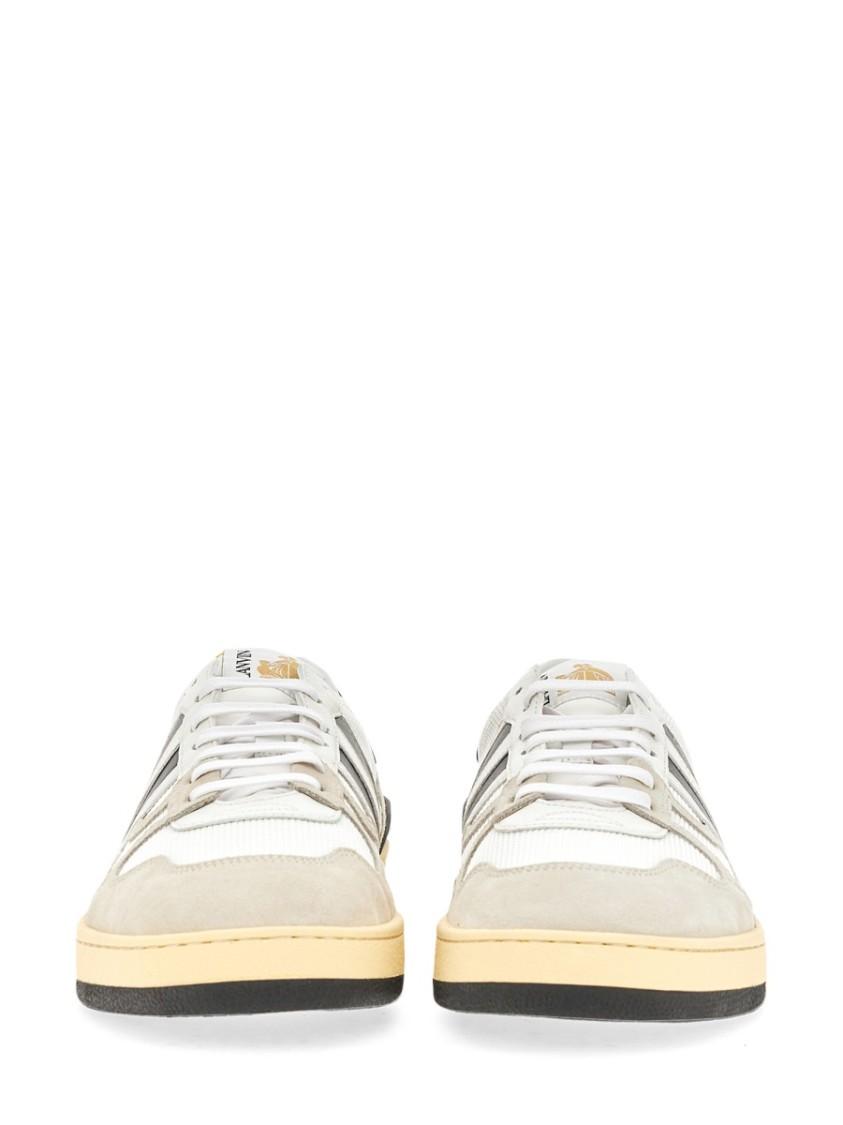 LANVIN Black And White Leather Clay Low Mesh Sneakers Product Image
