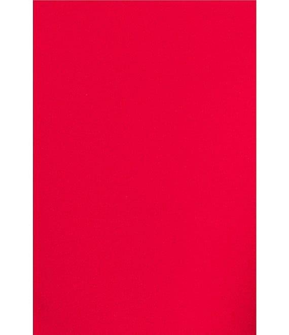 Betsy & Adam Twist Front Halter Sleevess Mixed Media Column Gown With Overlay Product Image