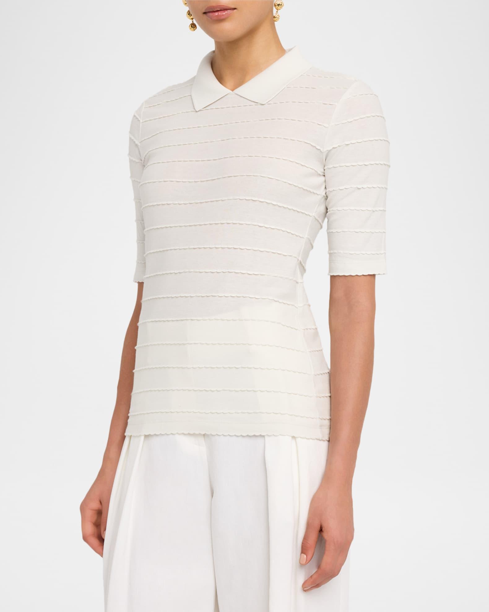 Scallop-Trim Cotton Jersey Tee Product Image