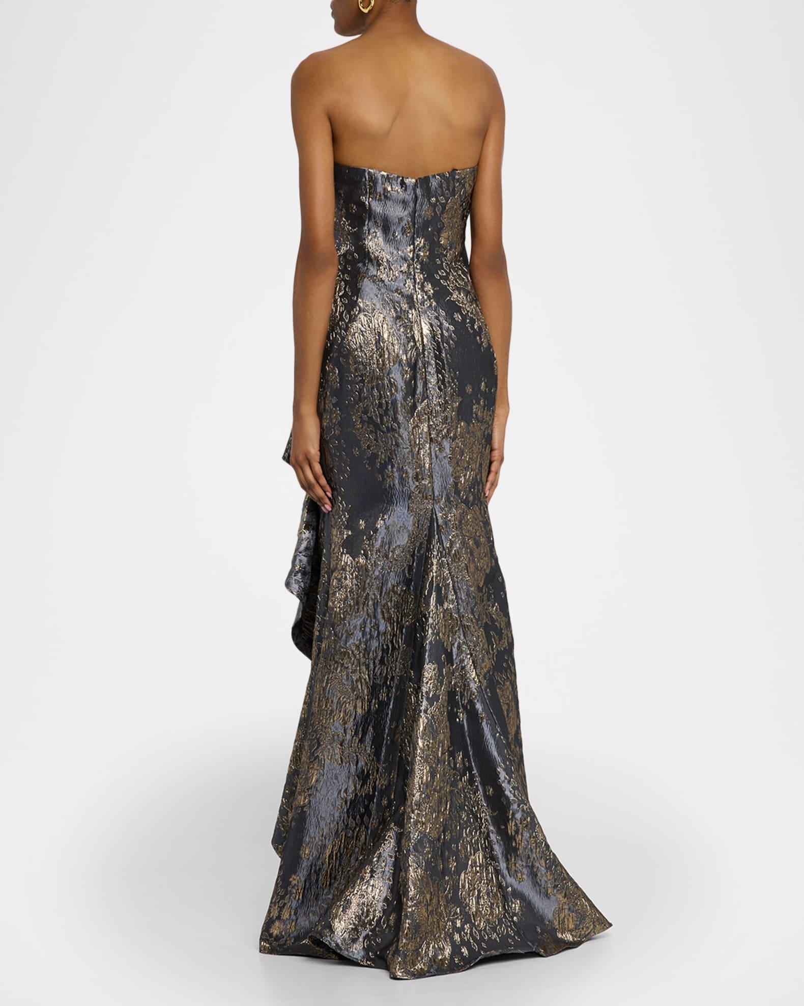 Strapless Metallic Jacquard Trumpet Gown Product Image