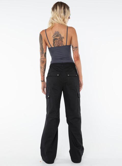 Fallout Mid Rise Cargo Pants Black Tall Product Image