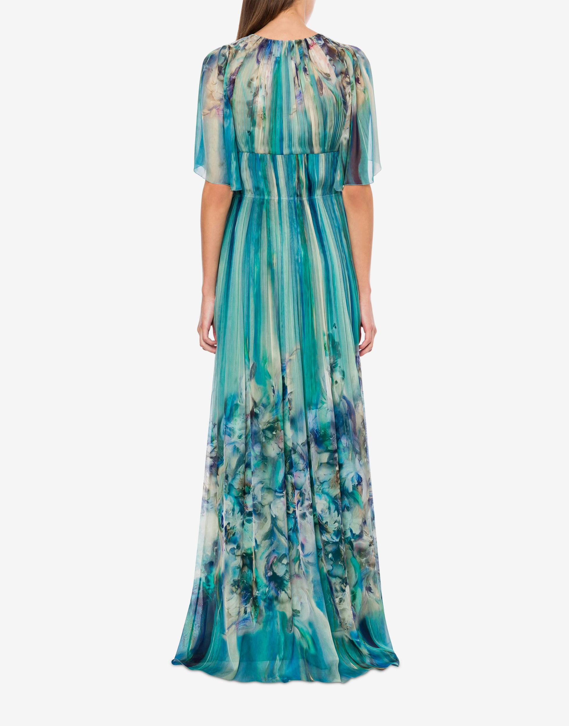 Chiffon dress with water lily print Product Image