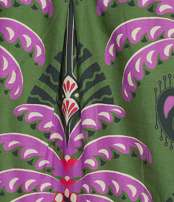 Jude Connally Cricket Decorative Fan Pool Print Stand Collar 3/4 Sleeve Top Product Image