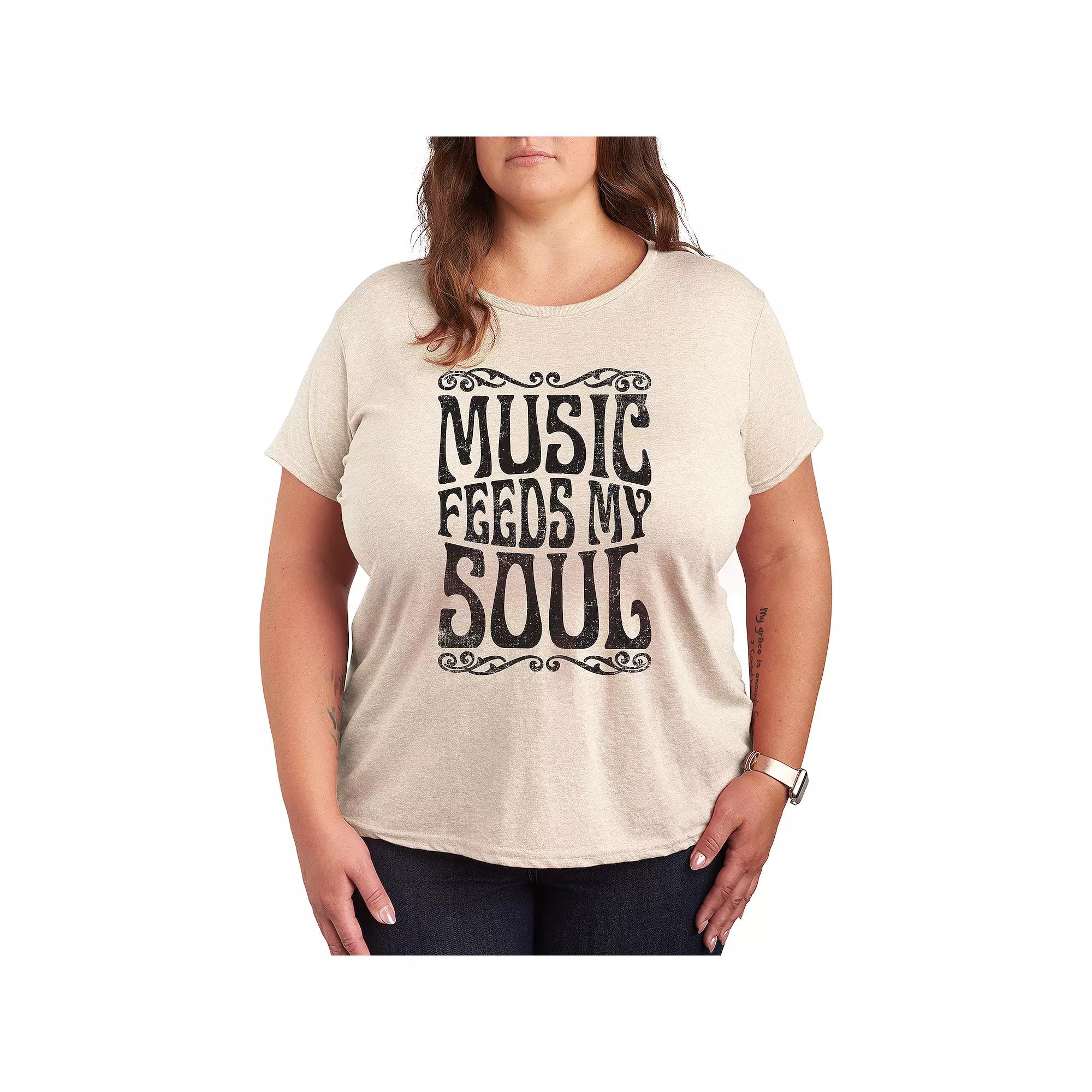 Plus Music Feeds My Soul Graphic Tee, Women's,  Product Image