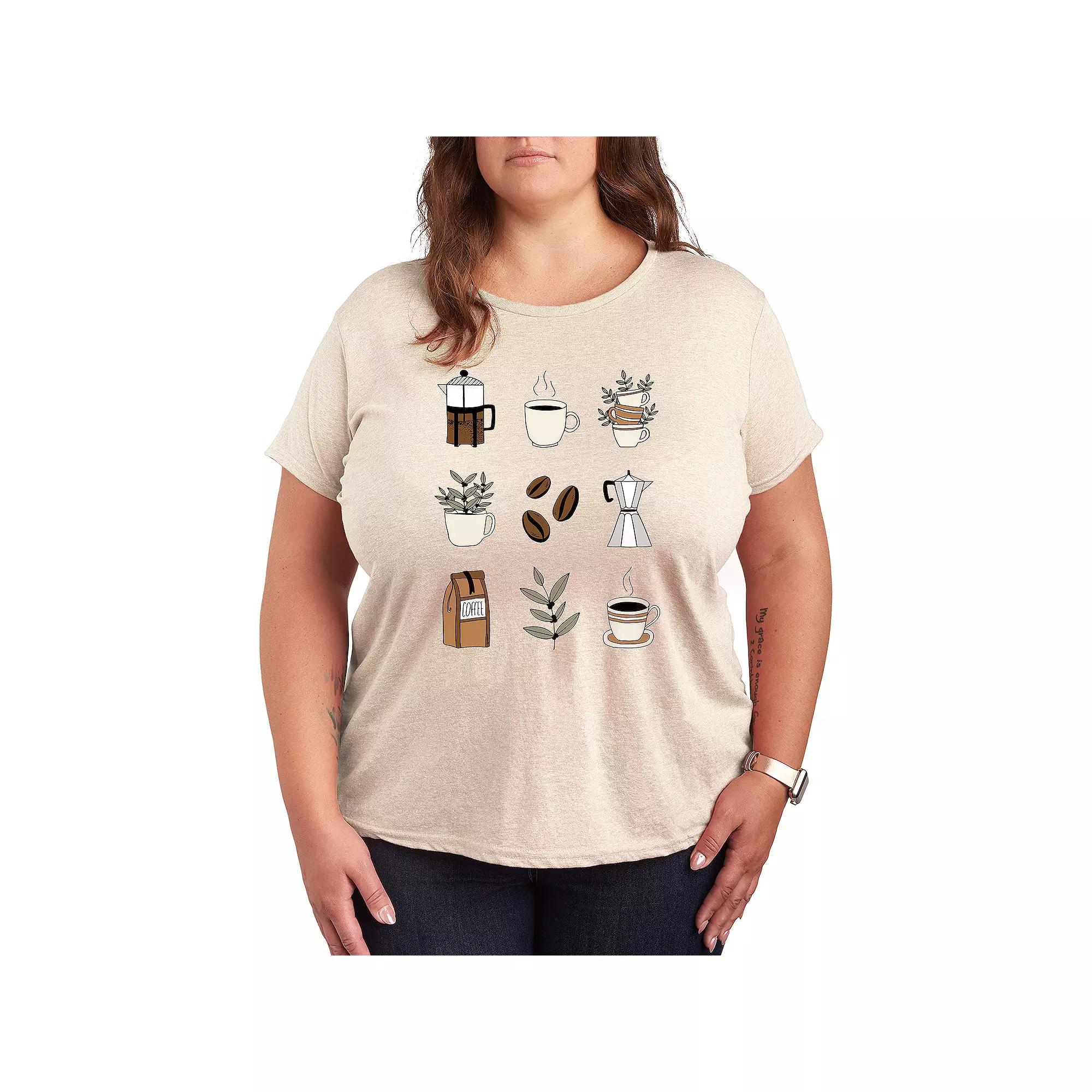 Plus Coffee Grid Graphic Tee, Women's,  Product Image