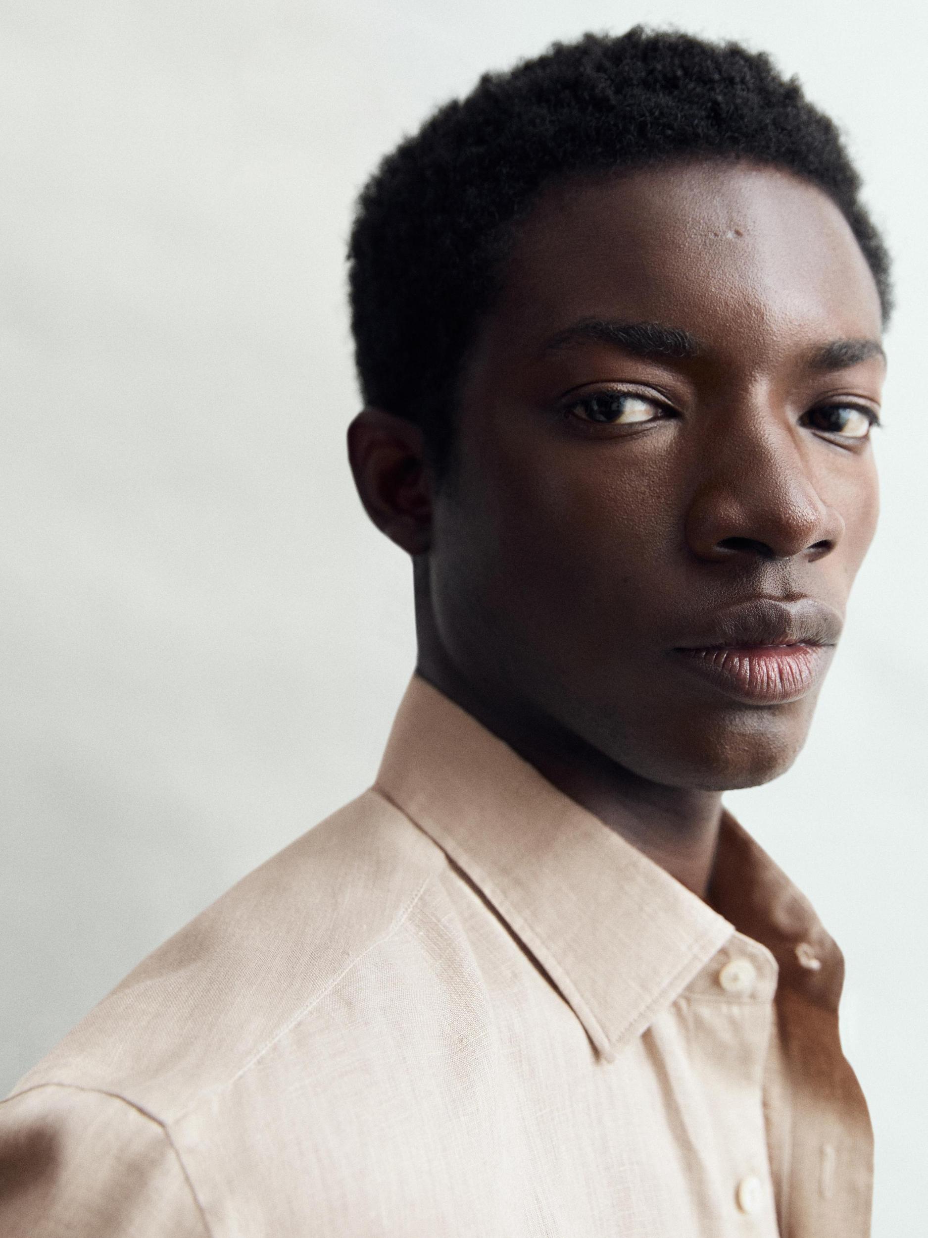 100% linen slim fit shirt Product Image