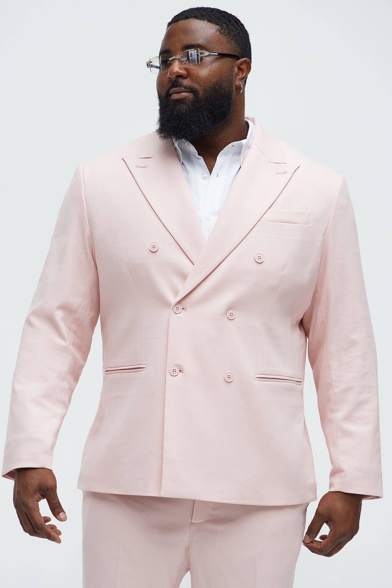 High Peak Lapel Suit Blazer - Pink Product Image