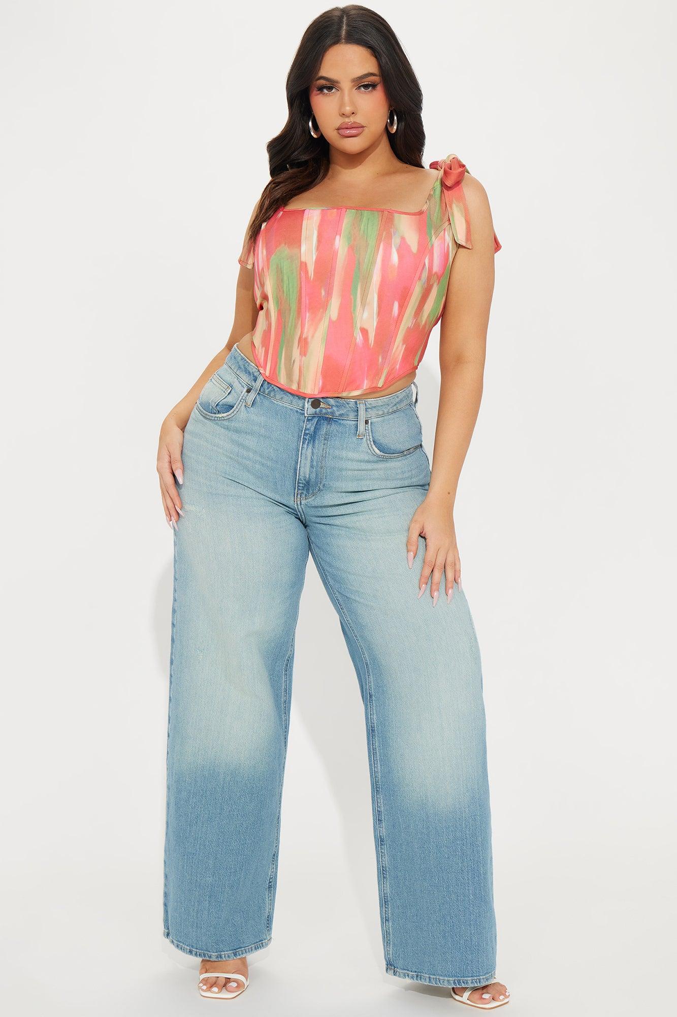 Summer Sunset Corset Top - Orange/combo Product Image