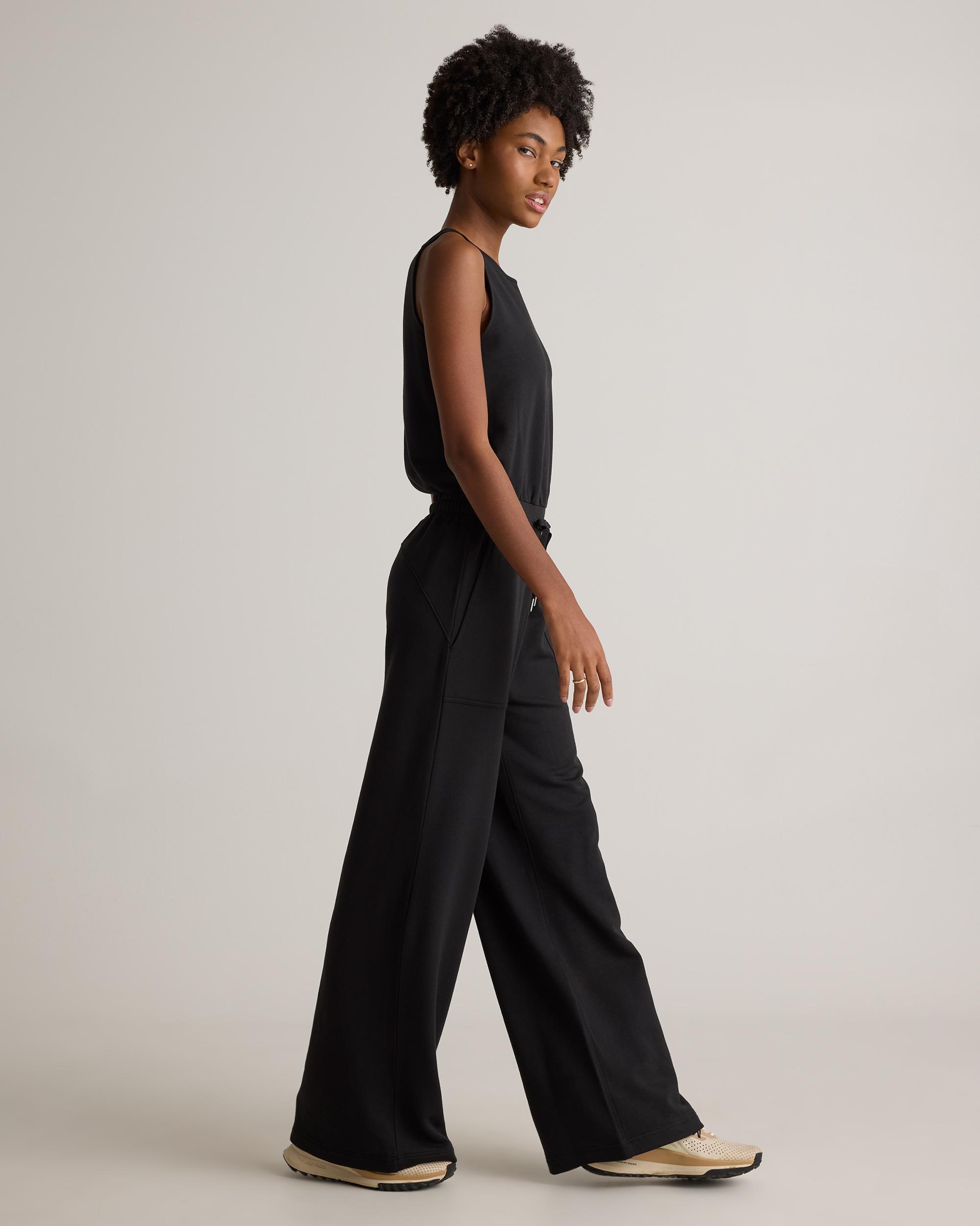 Quince | Women's SuperSoft Fleece Sleeveless Wide Leg Jumpsuit Size XS, Lenzing Modal Product Image