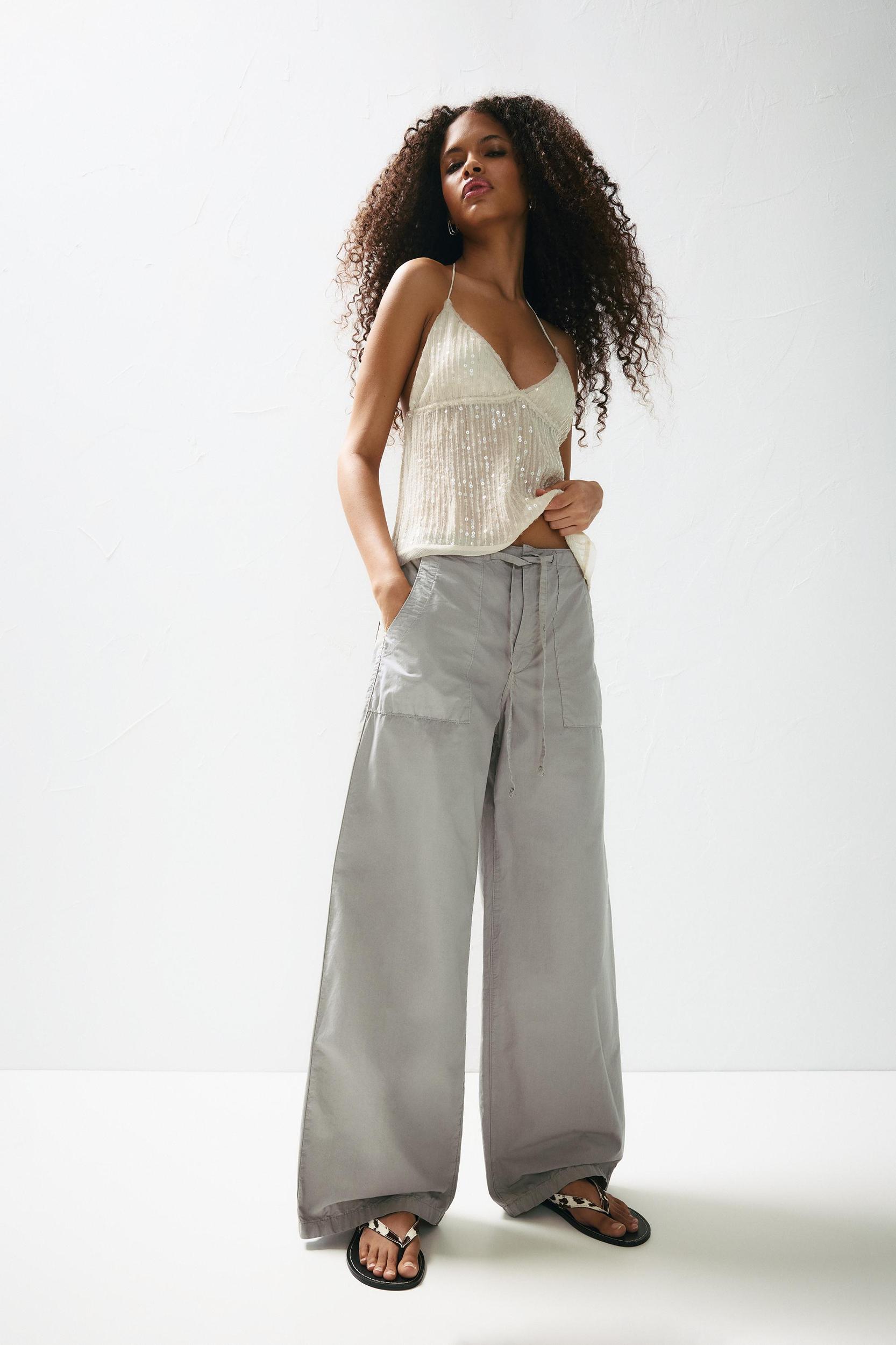 Baggy poplin trousers Product Image