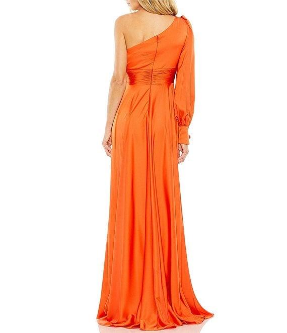 Mac Duggal One Shoulder Bishop Sleeve A-Line Gown Product Image