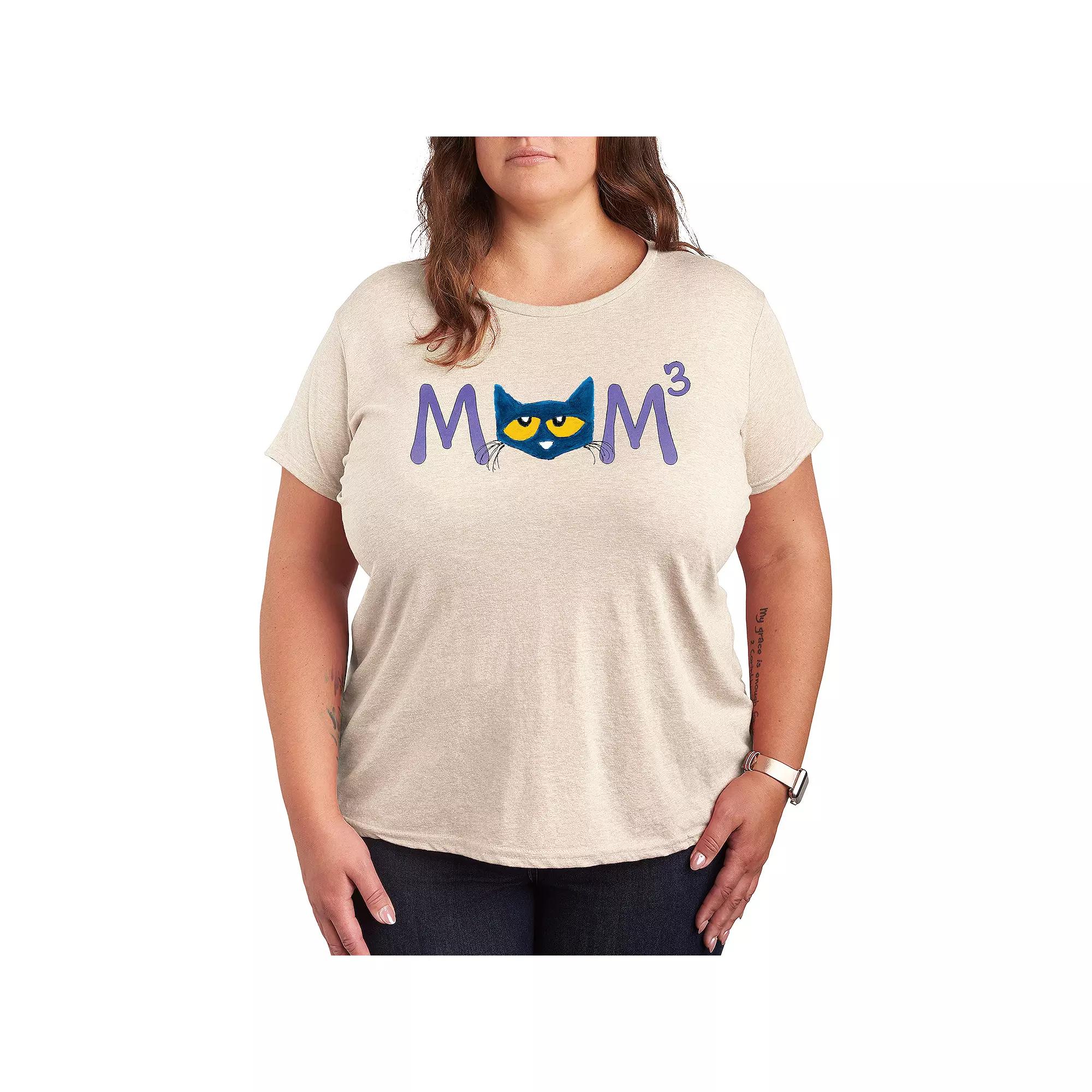 Plus Pete the Cat Face Mom Cubed Graphic Tee, Women's,  Product Image