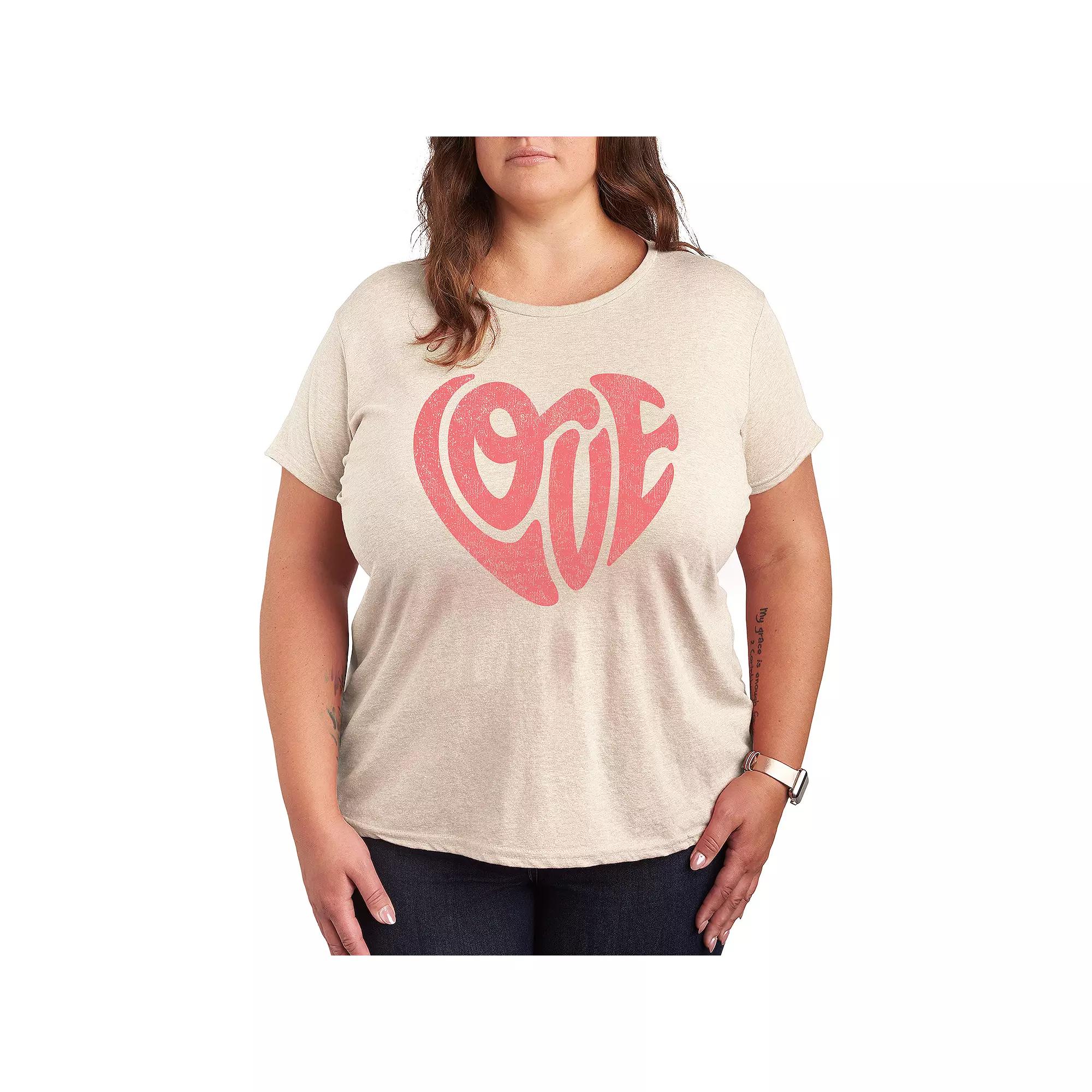 Plus Love Heart Graphic Tee, Women's,  Product Image