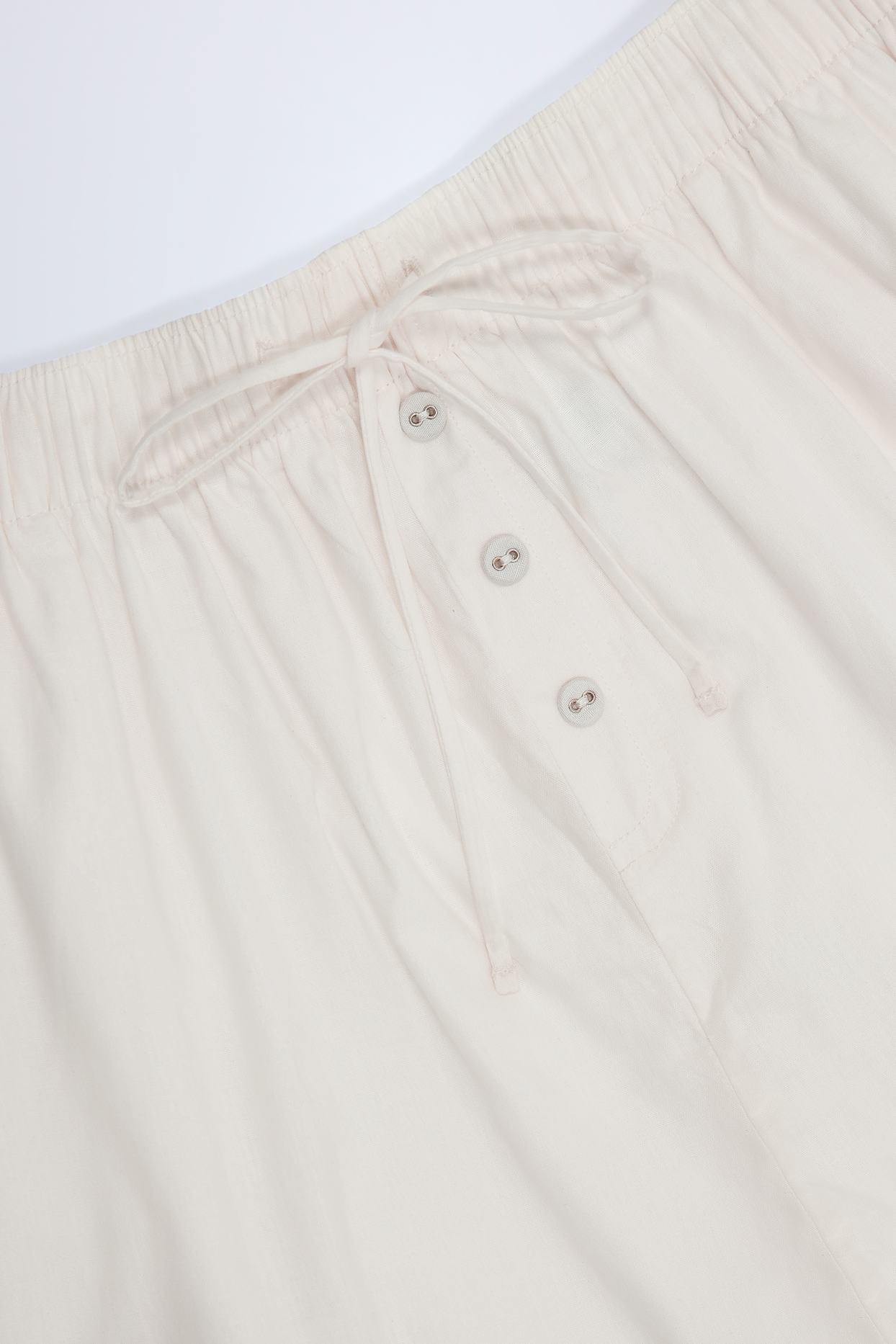 Tie-Front Cotton-Poplin Shorts in White Product Image