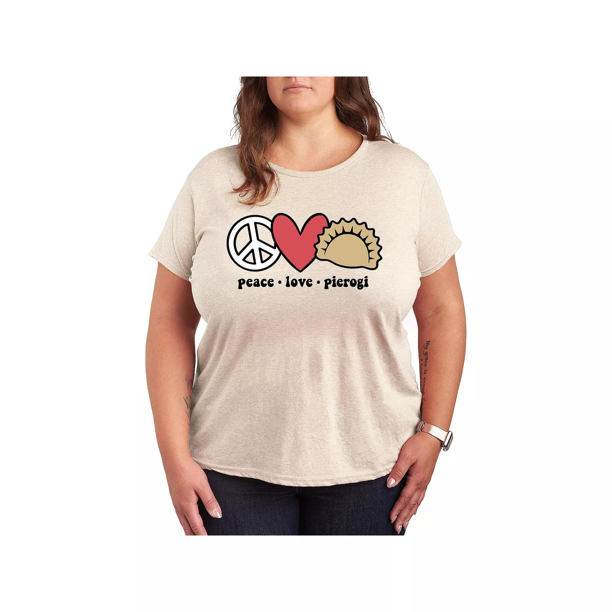 Plus Peace Love Pierogi Graphic Tee, Women's,  Product Image