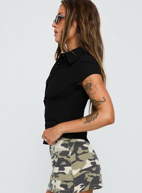 Cottesloe Blouse Top Textured Black Product Image