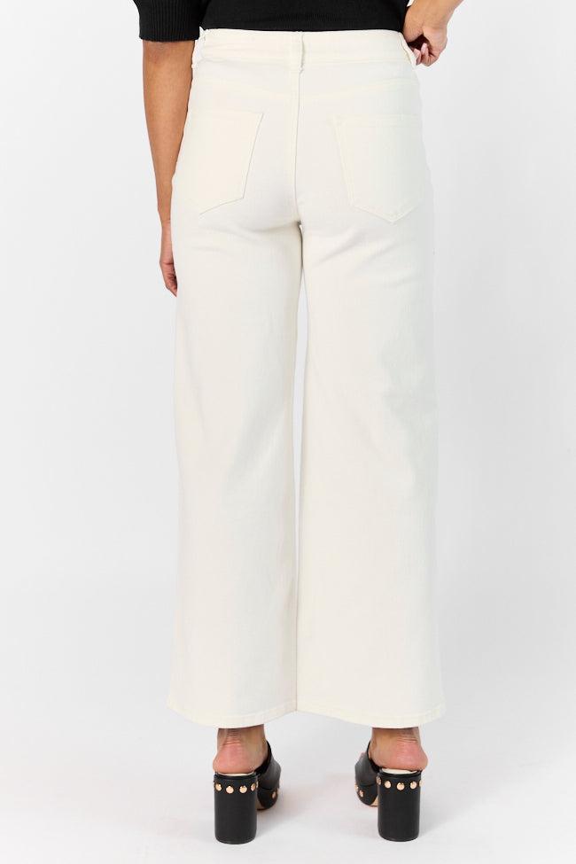 Sutton White Wide Leg Patch Pocket Jeans FINAL SALE Product Image