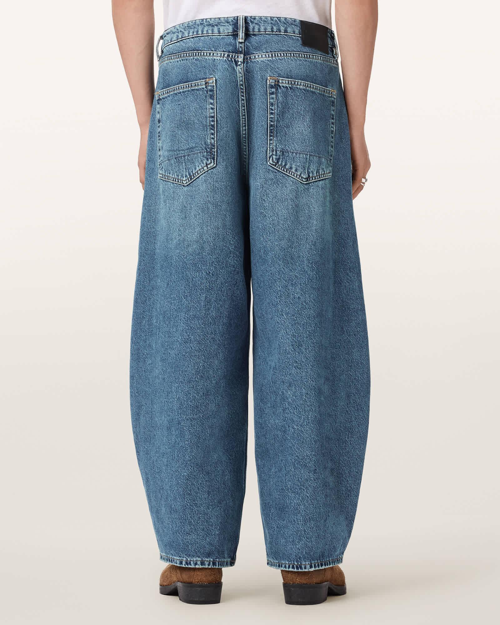 Barrel Slouch Denim Jeans DESTROY MID INDIGO | ALLSAINTS US Product Image