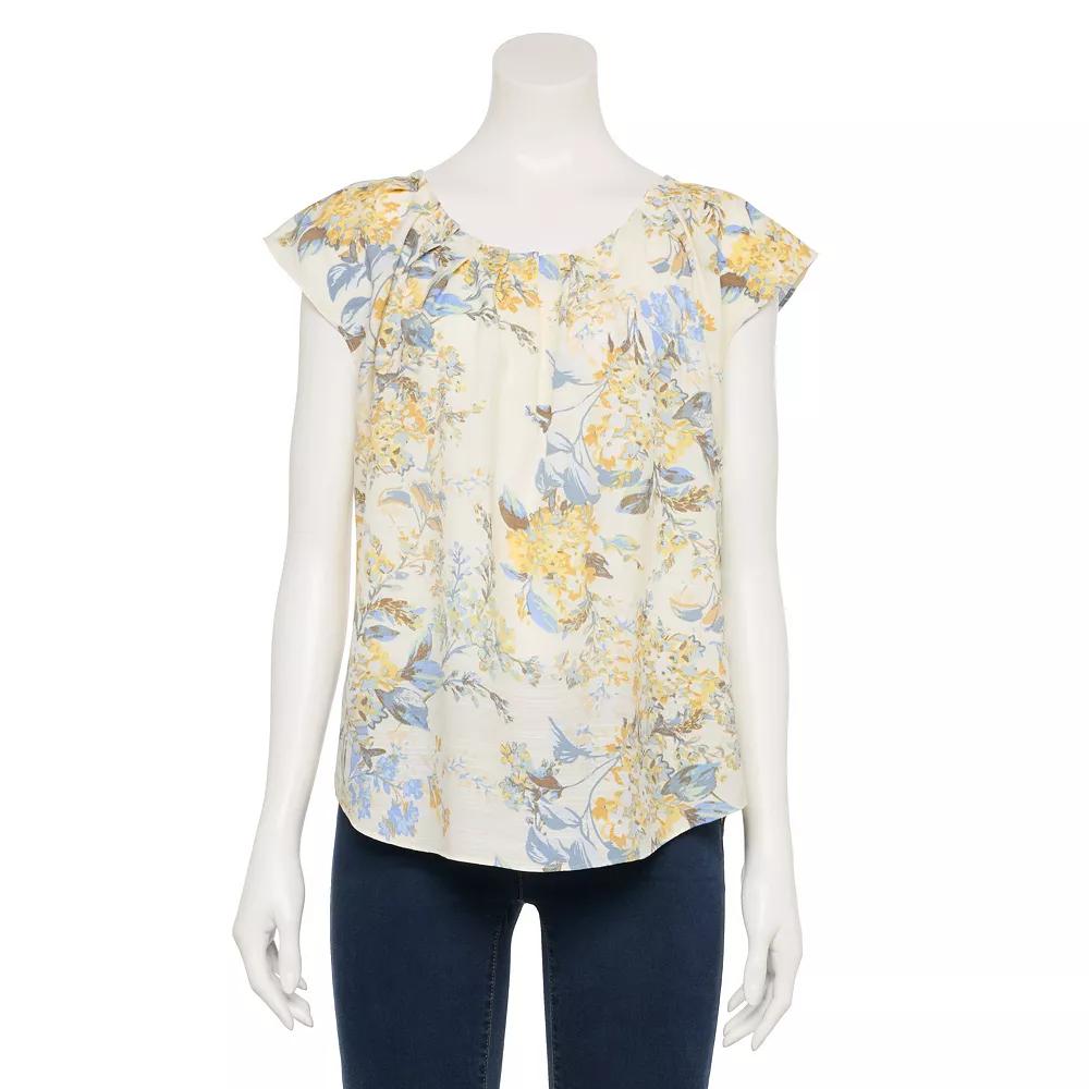 Women's LC Lauren Conrad Pleated Scoopneck Top,  Product Image
