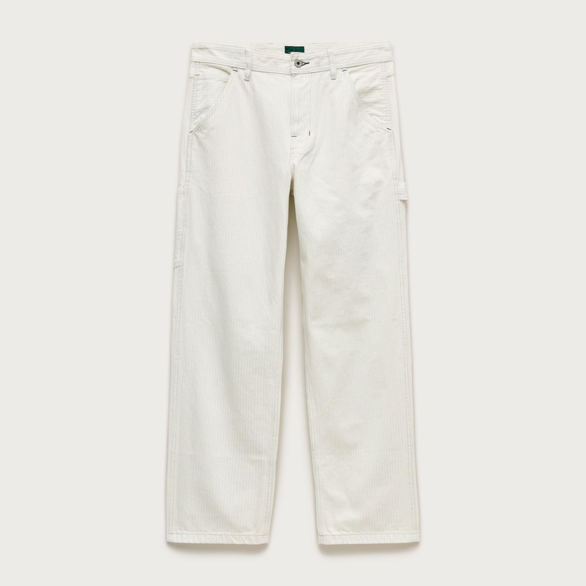 Relaxed-fit carpenter pant in faded stripe Product Image