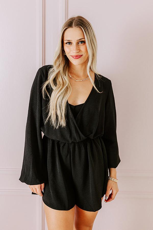 Simply Sweet Romper in Black Product Image