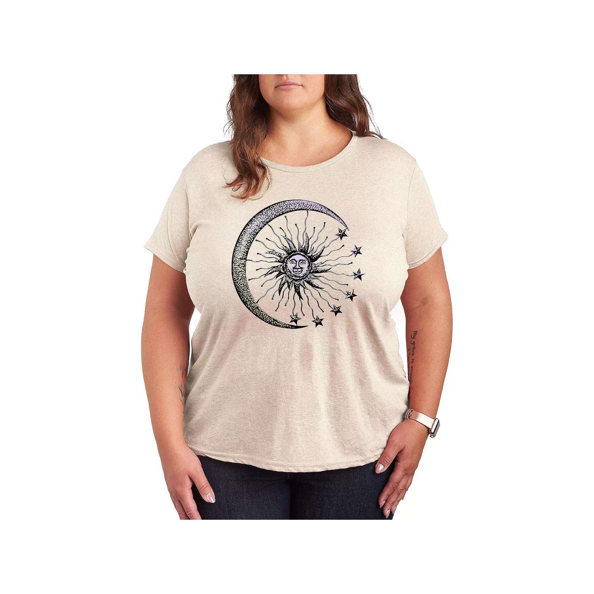 Plus Celestial Crescent Moon Graphic Tee, Women's,  Product Image
