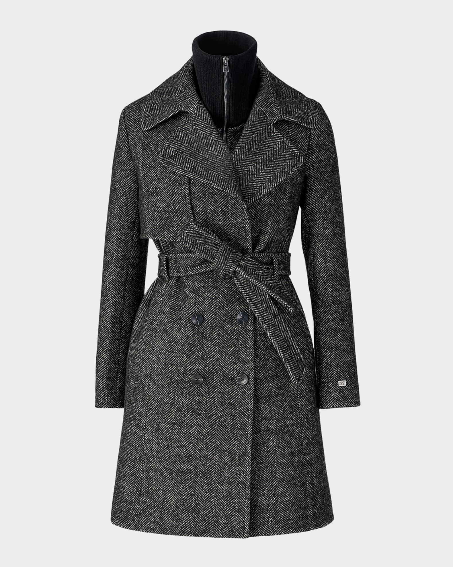Fabianne-H Wool Houndstooth Trench Coat Product Image