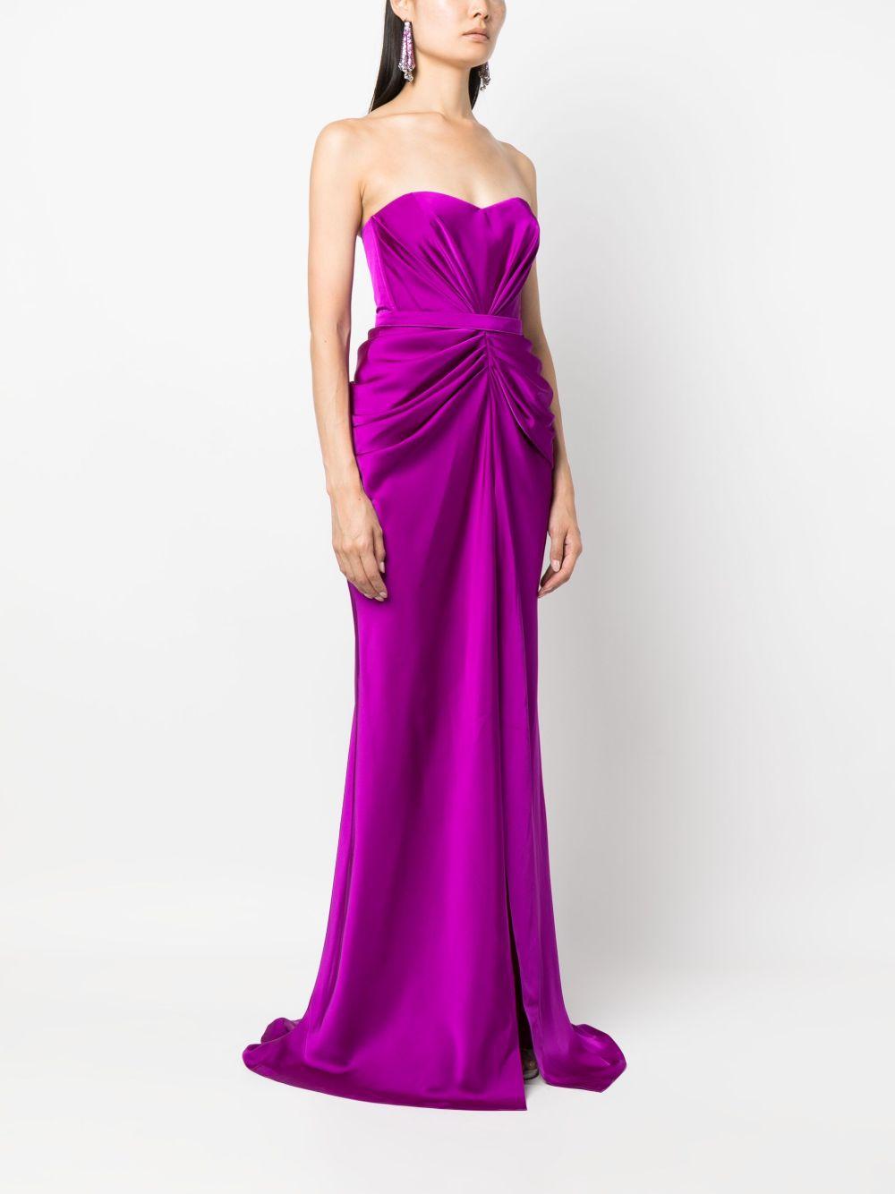 ruched strapless gown Product Image