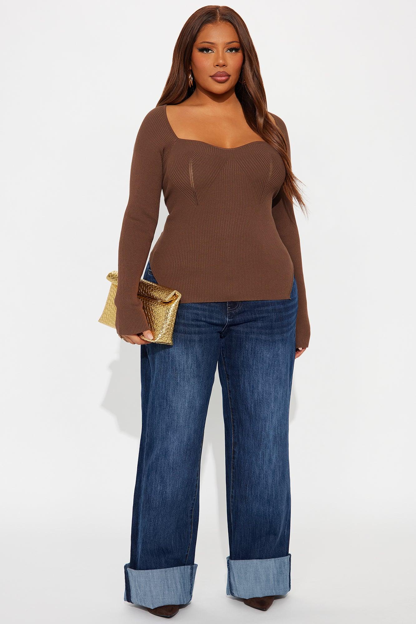 Eyes Around Sweater - Brown Female Product Image