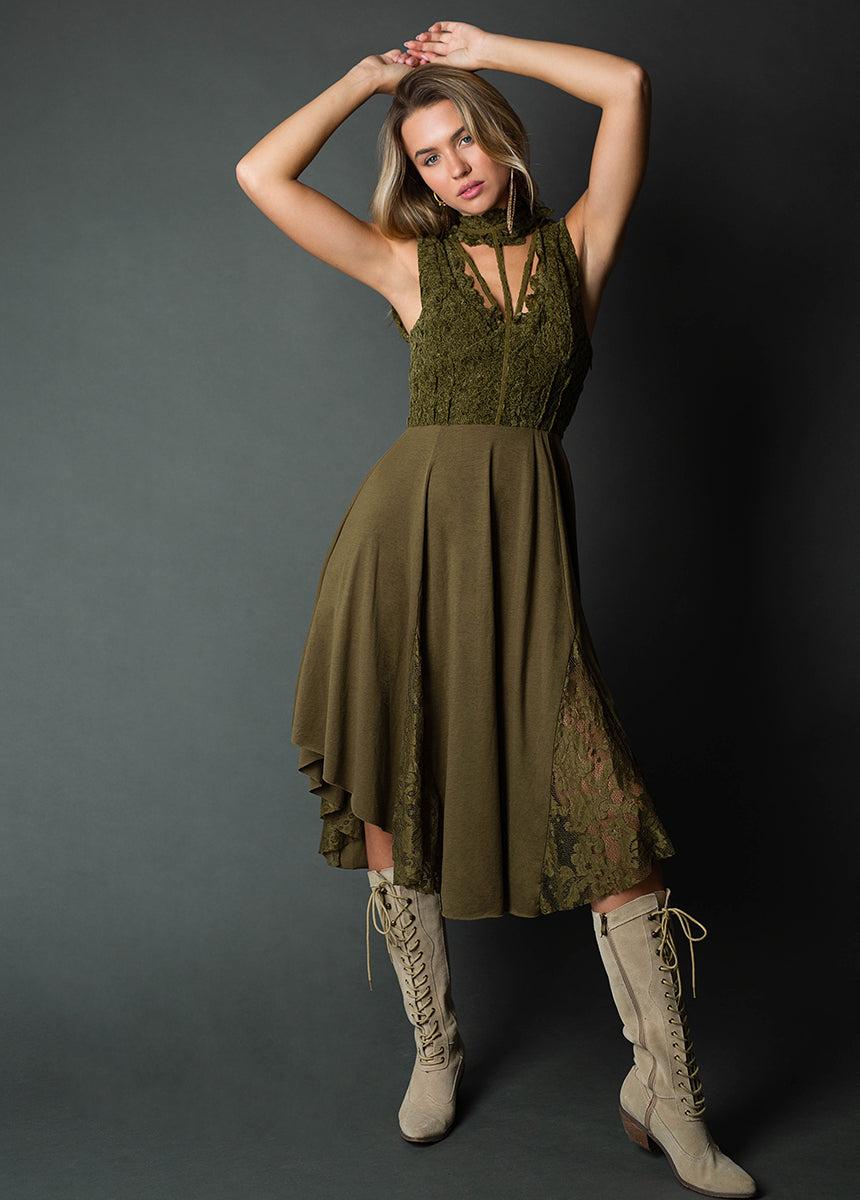 Layana Dress in Olive Female Product Image
