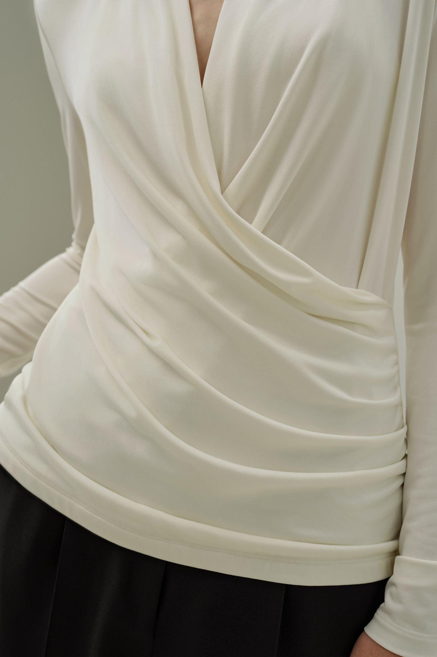 Silk Breeze Jersey Stretch Wrap Top Product Image