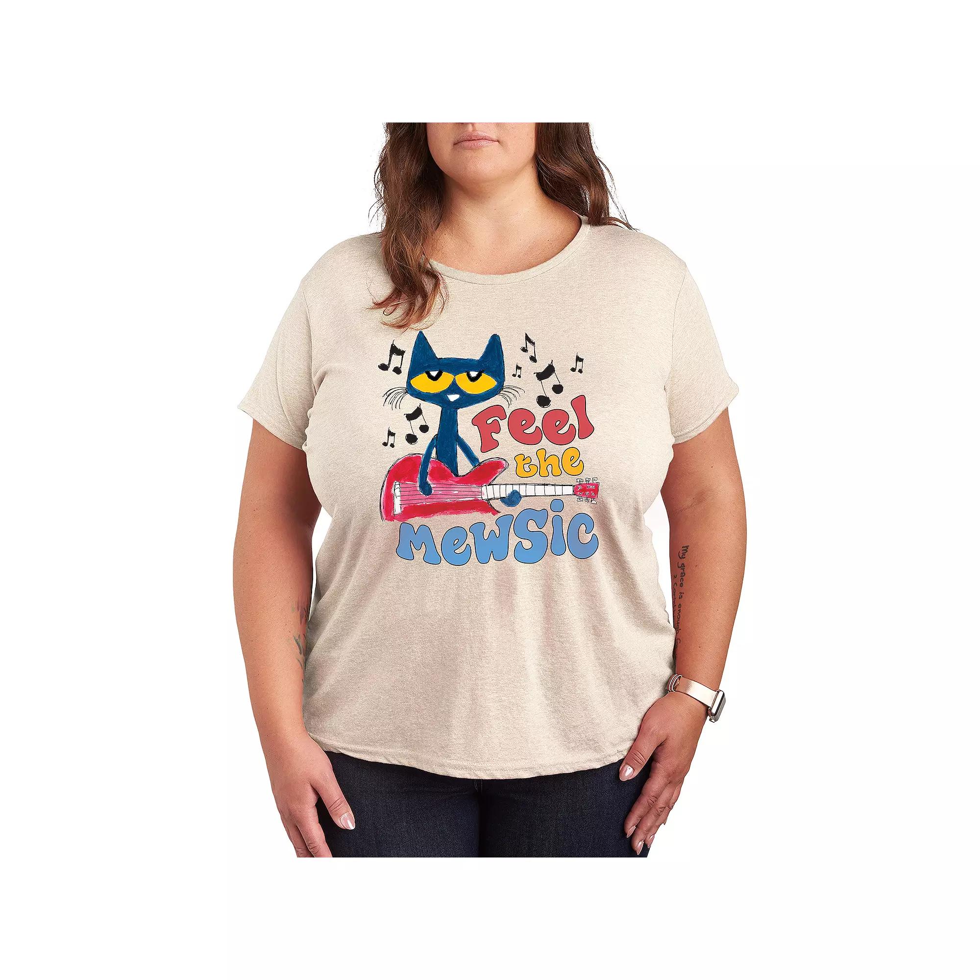 Plus Pete the Cat Feel The Mewsic Graphic Tee, Women's,  Product Image