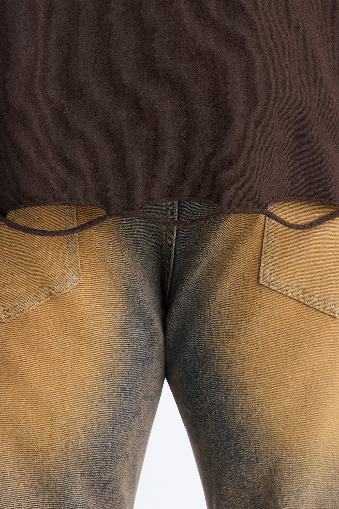 Washed Embellished Muscle Tee - Taupe Product Image