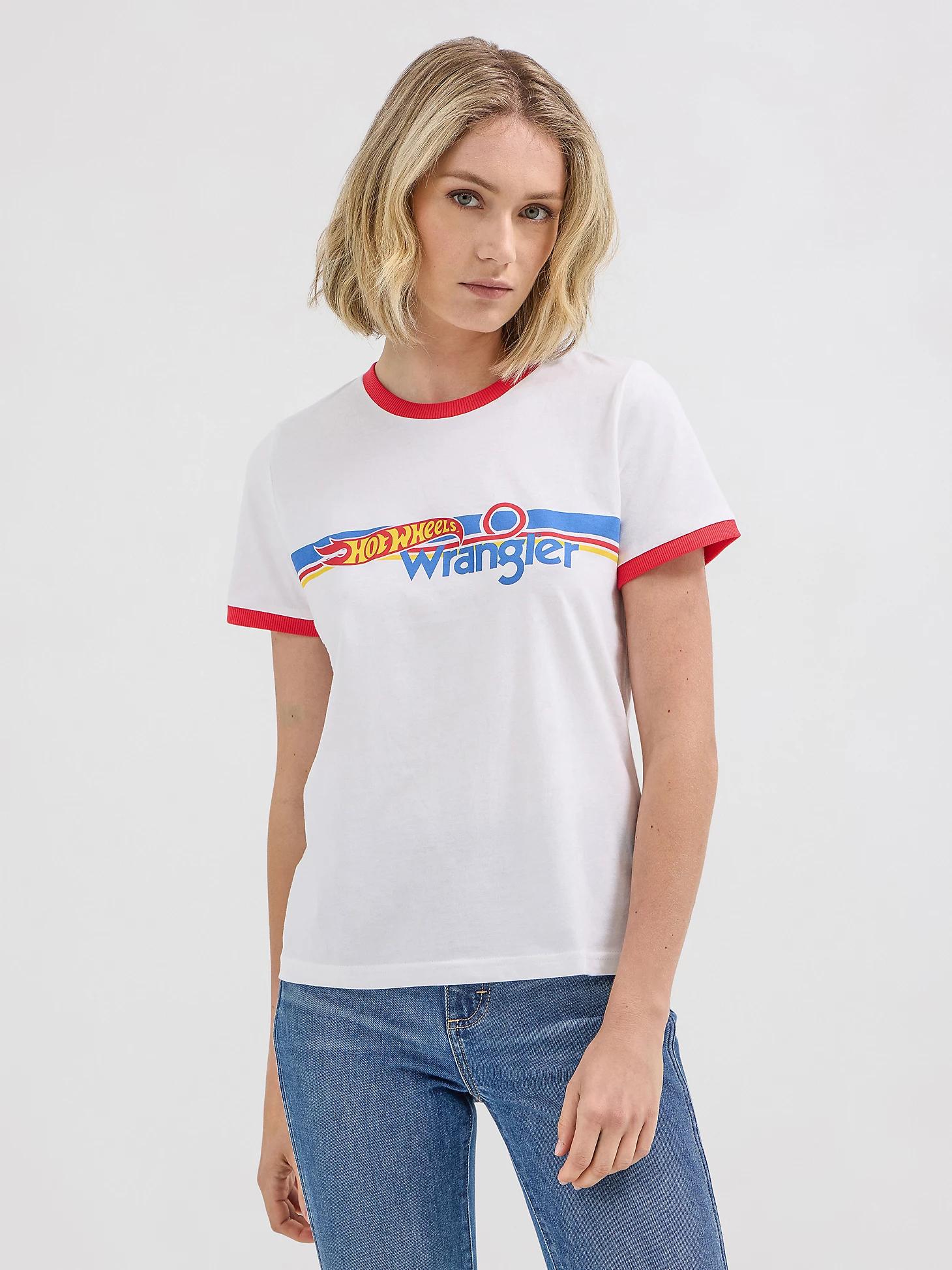 Wrangler® x Hot Wheels™ Women's Logo Ringer Tee in Bright Product Image
