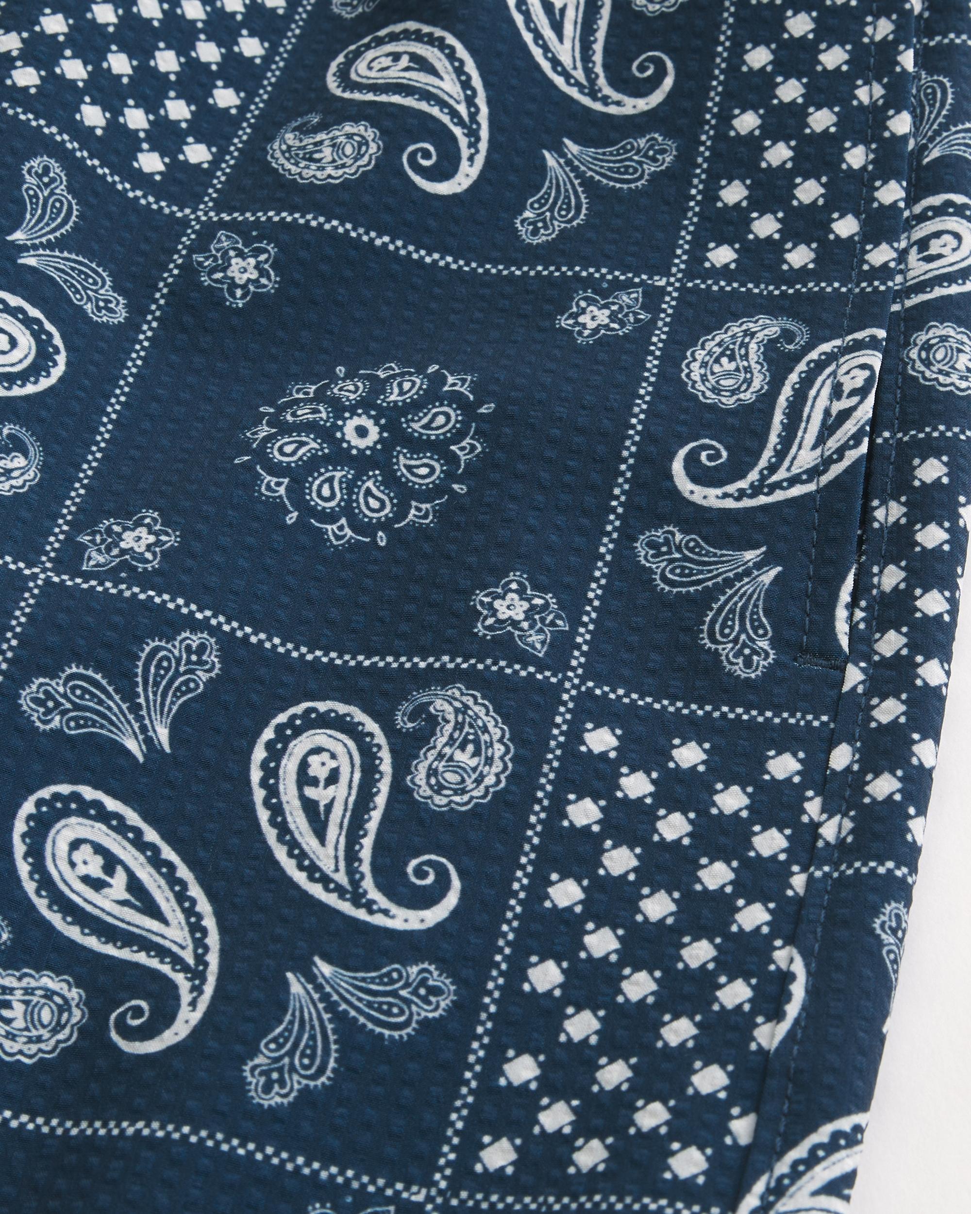 Mid-Thigh Seersucker Volley Swim Trunks Product Image