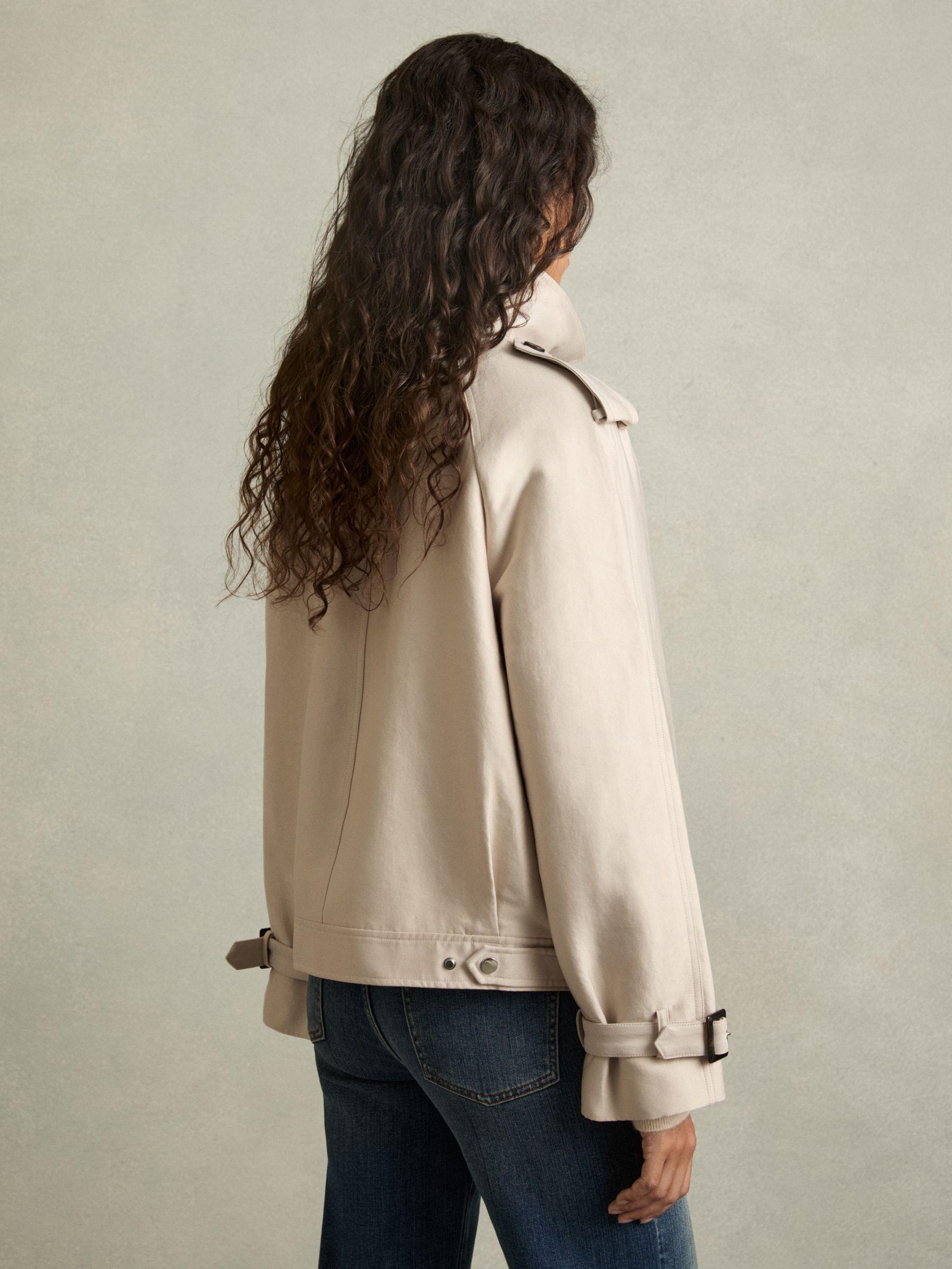 Short Trench Coat With Cotton in Neutral Product Image