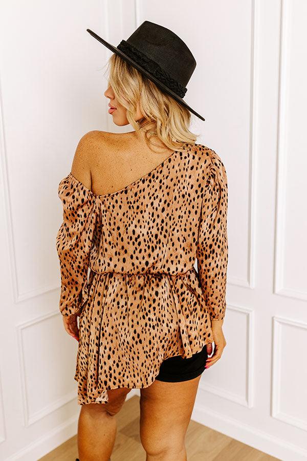 Classy And Confident Cheetah Print Top In Brown Curves Product Image