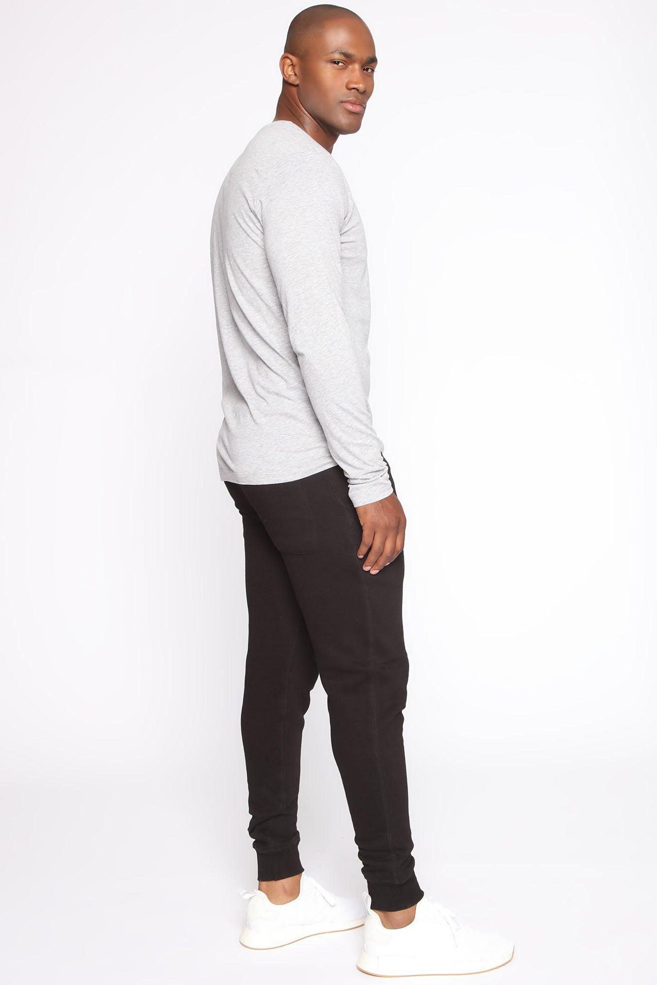 Essential Long Sleeve Crew Tee - Grey Product Image