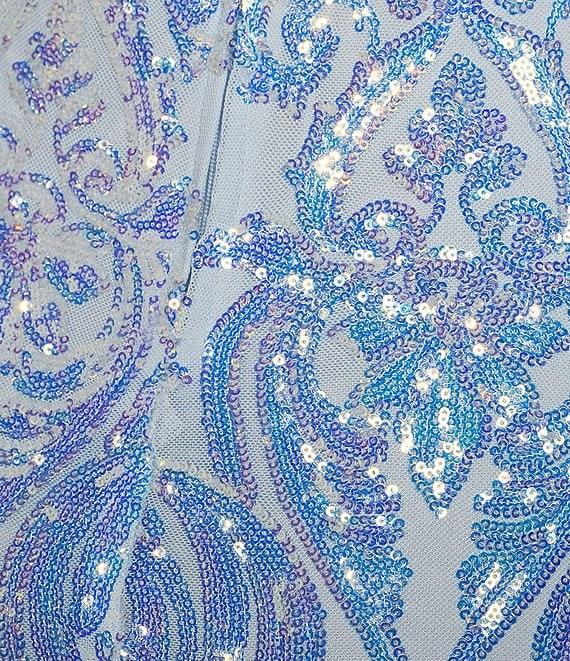 B. Darlin Sequin Pattern V-Neck Tie Shoulder Bustier Dress Product Image