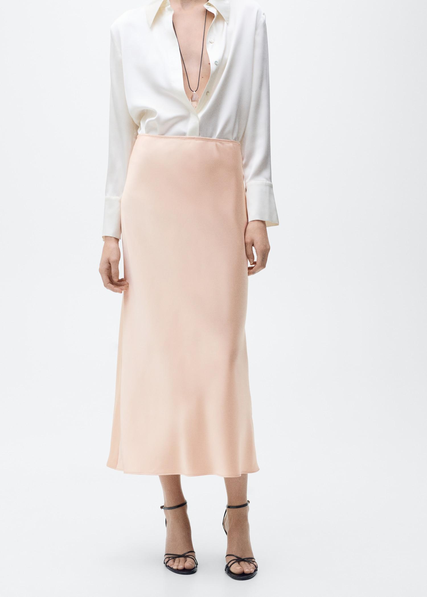 Midi satin skirt - Women | MANGO USA Product Image